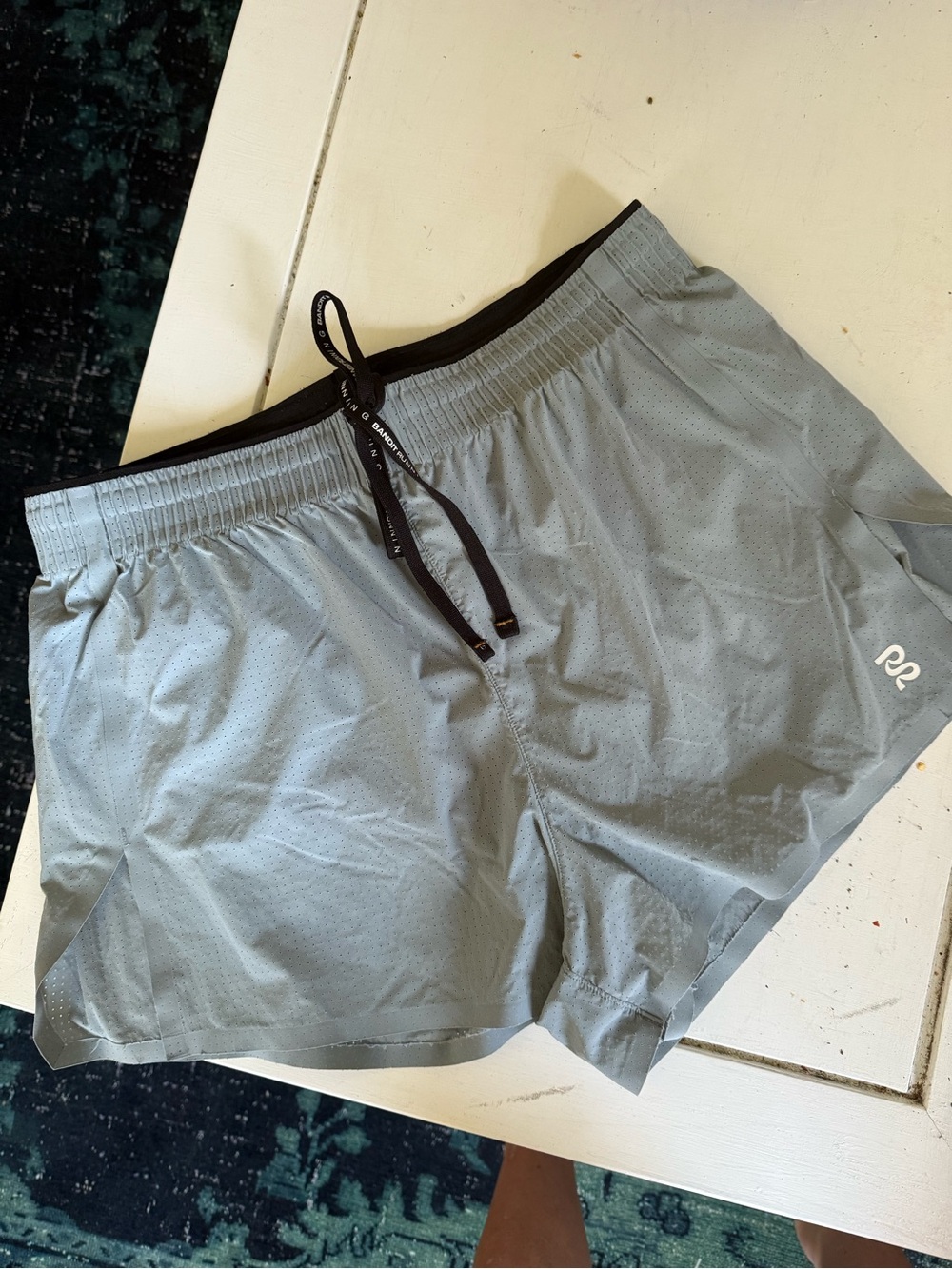 Light Gray/blue Women's Athletic Shorts with Drawstring
